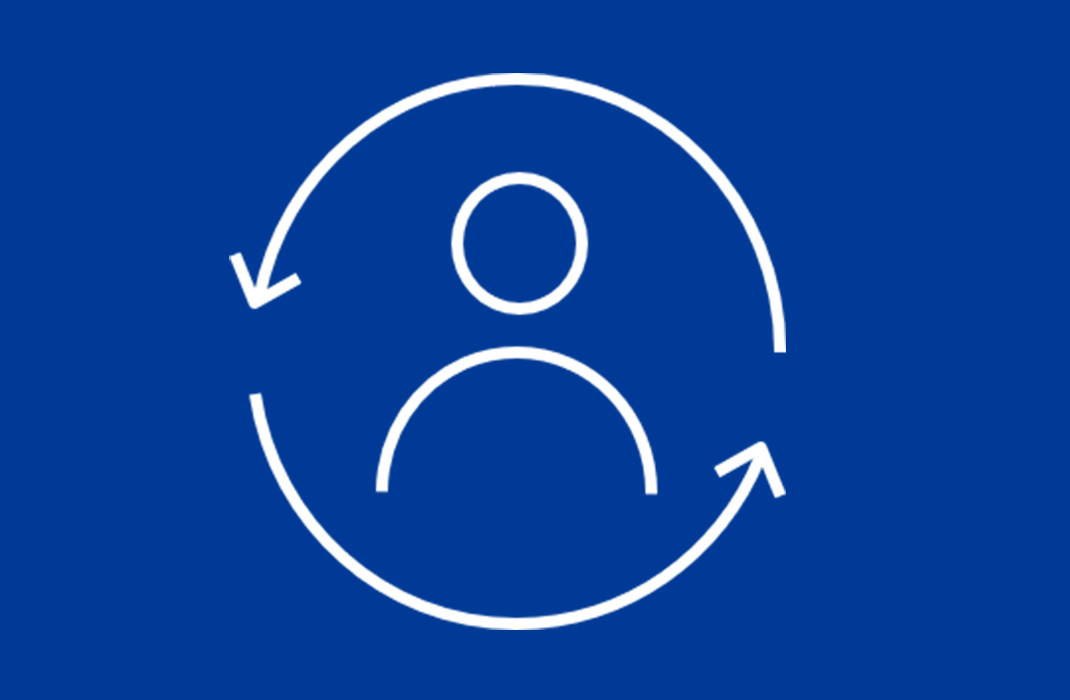 icon of a person and continuous arrow