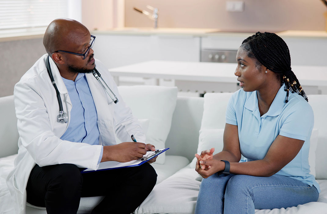 Woman with her doctor