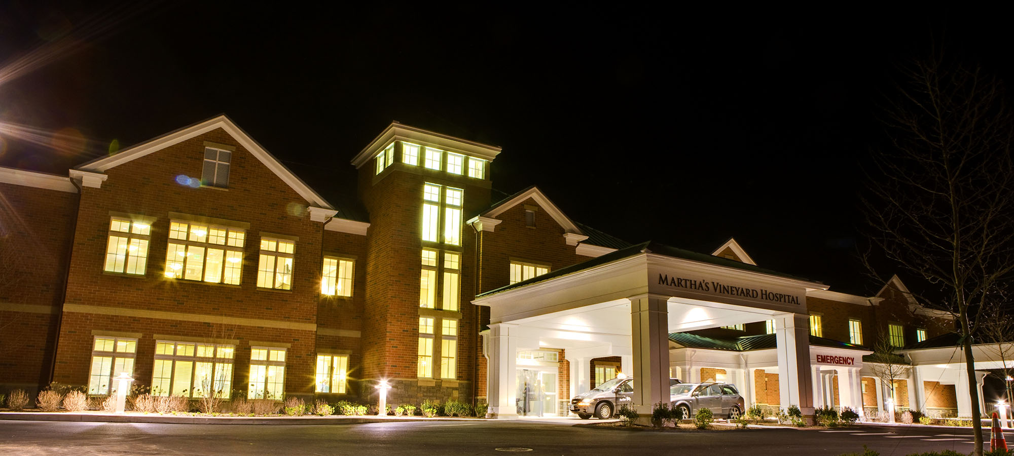 Martha's Vineyard Hospital at night