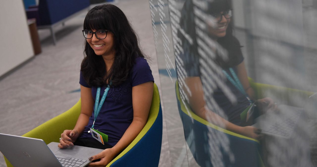 student with laptop