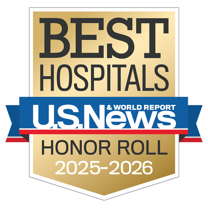 US News & World Report Best Hospitals Honor Roll 2025-2026 badge