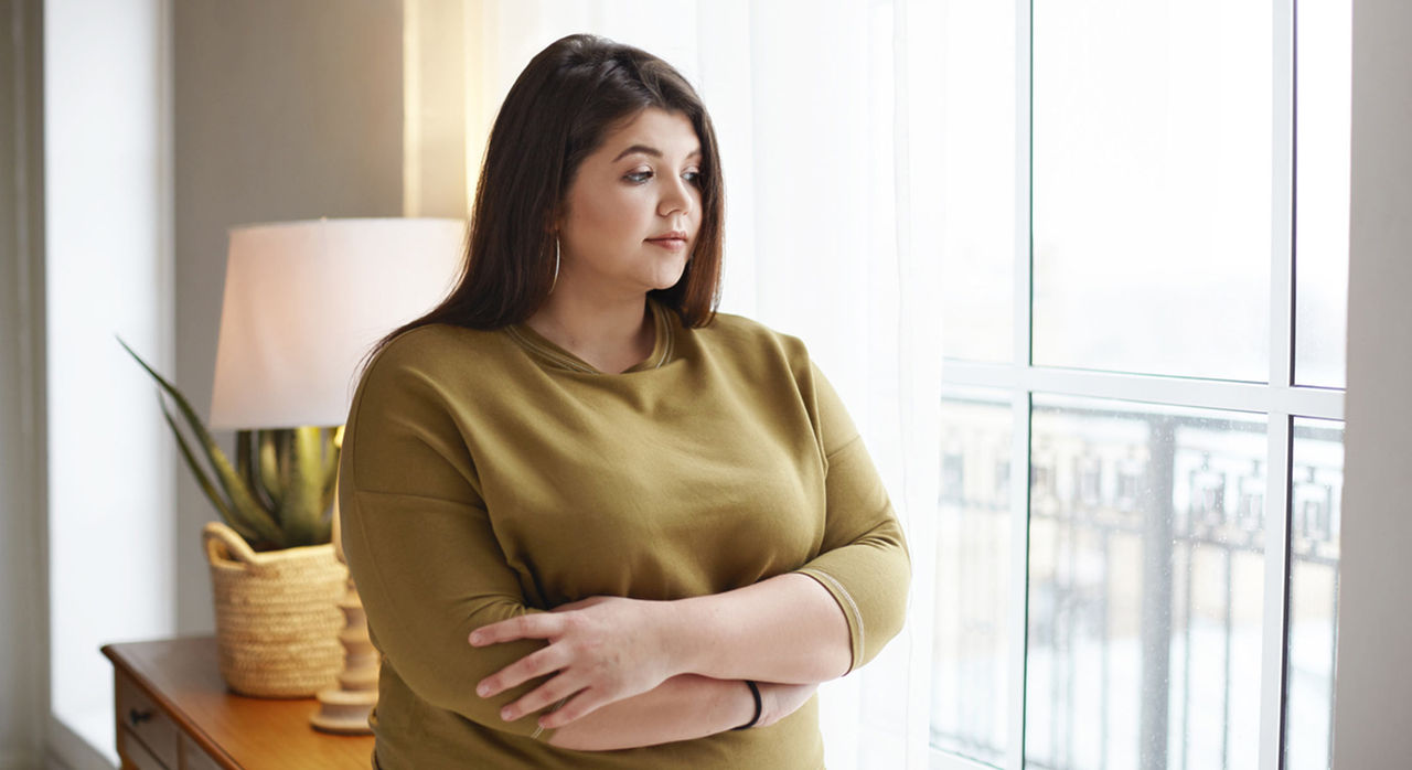 Woman with binge eating disorder