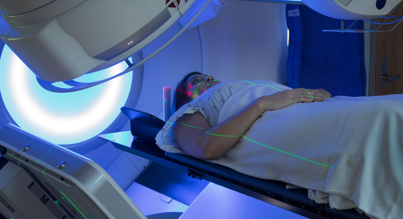 Patient receiving radiation therapy