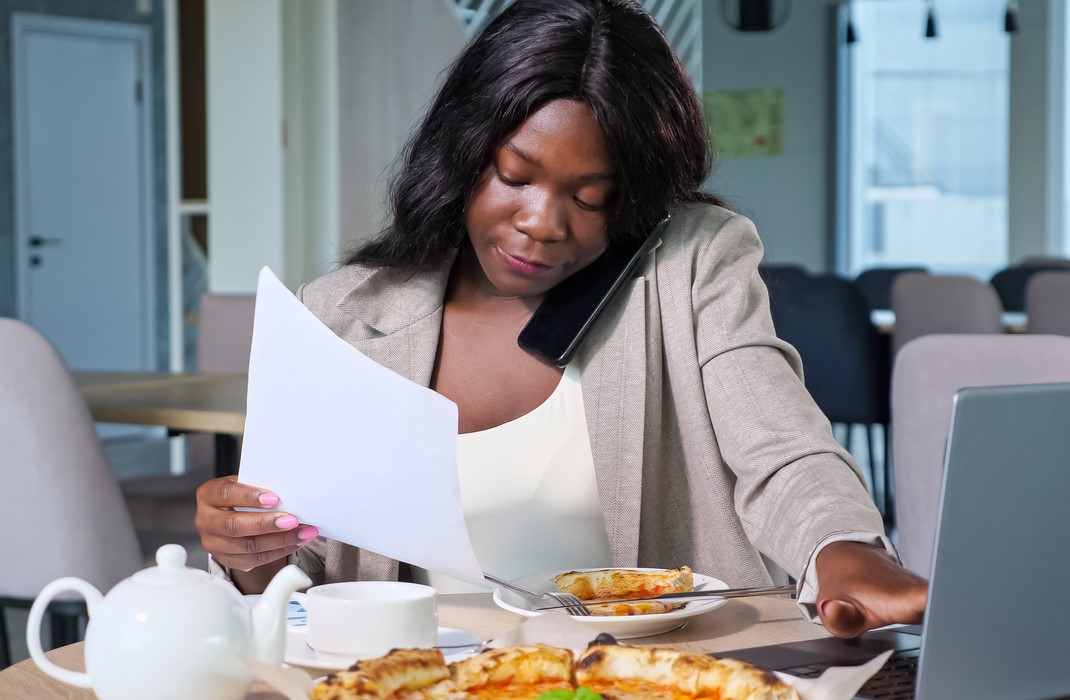 Young adult stressed at work
