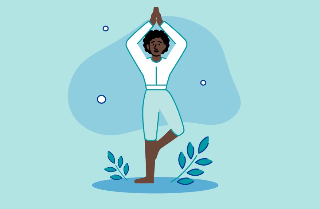 Drawing of a person doing a meditation pose