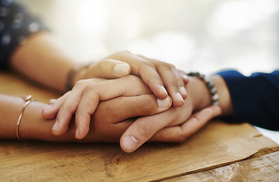 holding hands