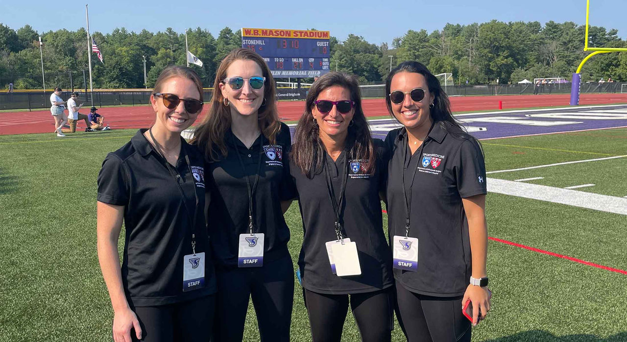 Elizabeth Matzkin, MD, and sports medicine colleagues at Stonehill College