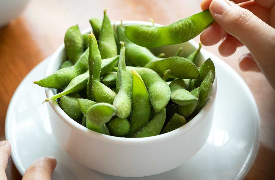 Bowl of edamame