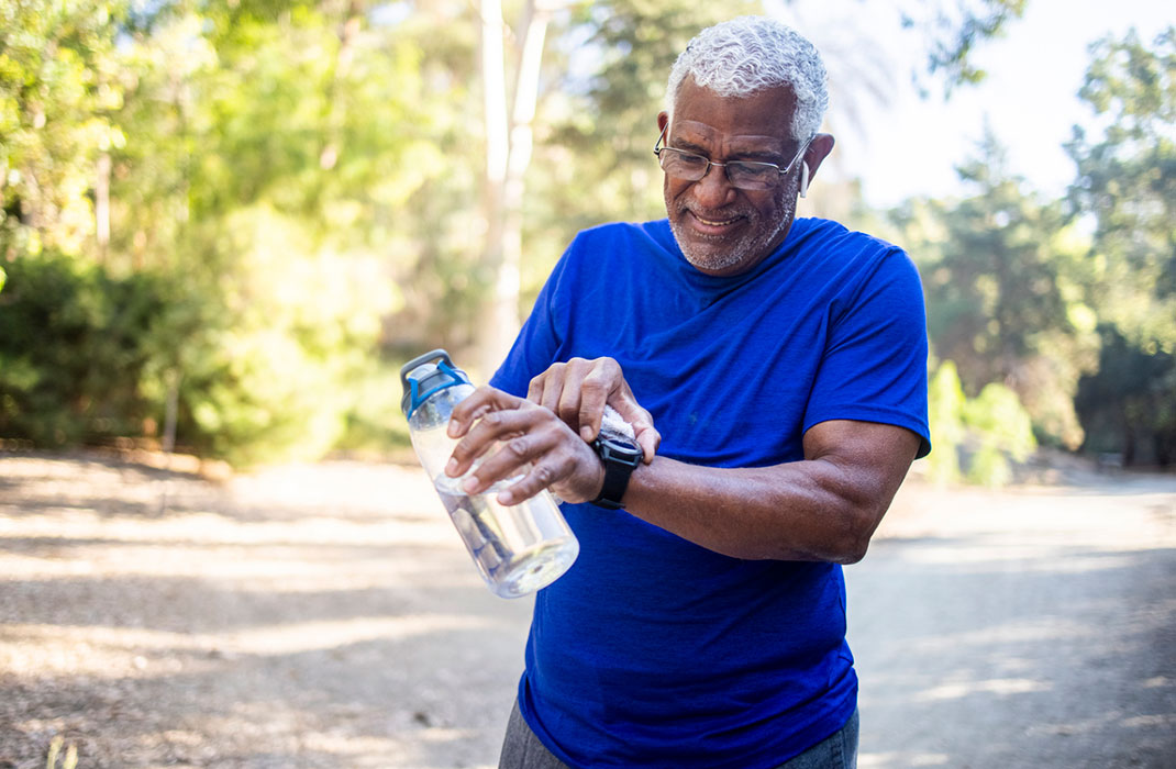 A man exercising