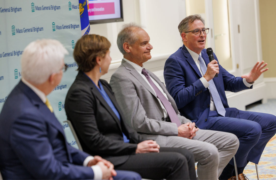 MGB Cancer leadership speaking at  a panel discussion at the Massachusetts State House on Feb. 26, 2025. 
