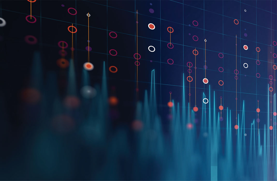graph showing data points and peaks