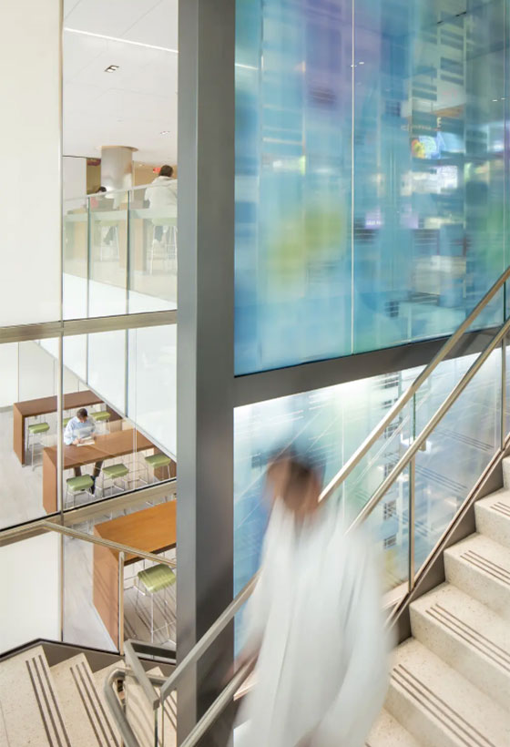 Rendering of the interior stairs between floors