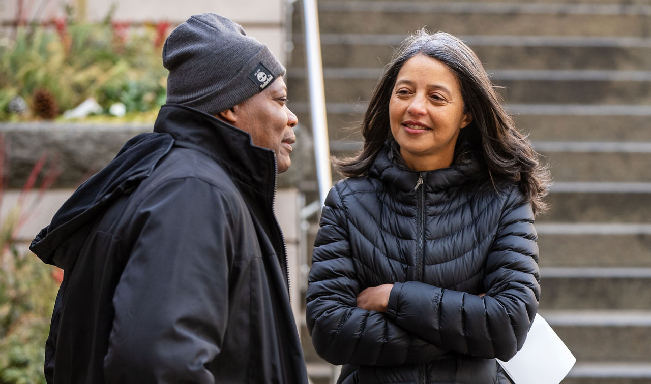 Elsie Taveras, MD, MPH, Mass General Brigham chief community health and health equity officer; Pastor “Keke” Dieufort Fleurissaint, President & Executive Director of True Alliance Center