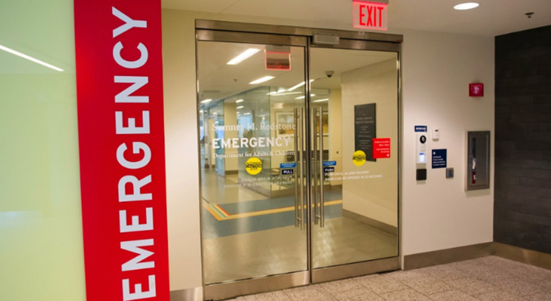door entrance to the emergency department