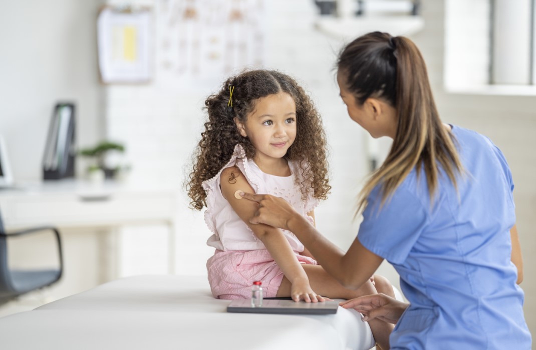 A child getting vaccinated