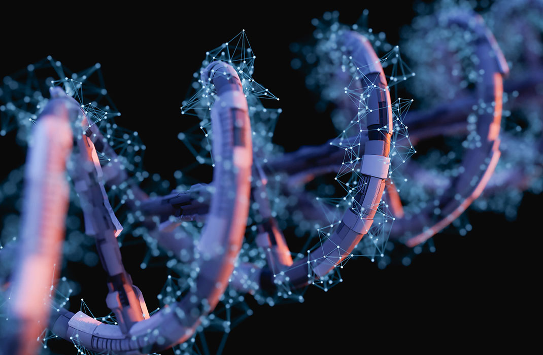 image of a helix structure mimicking DNA
