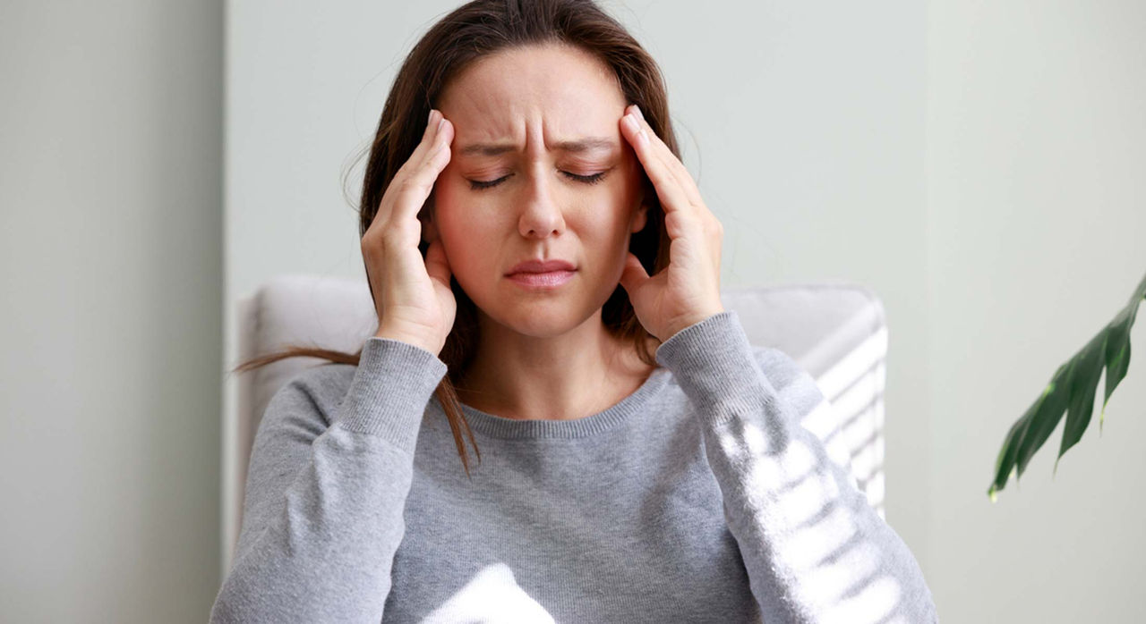 Woman with a headache