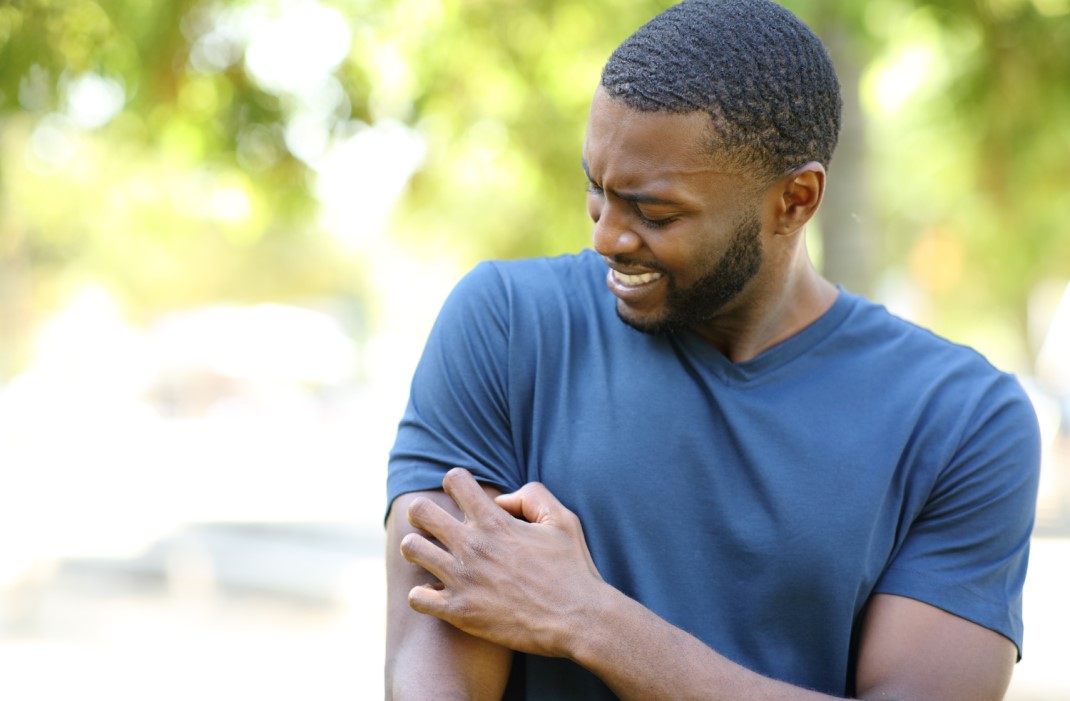 Man with itchy rash