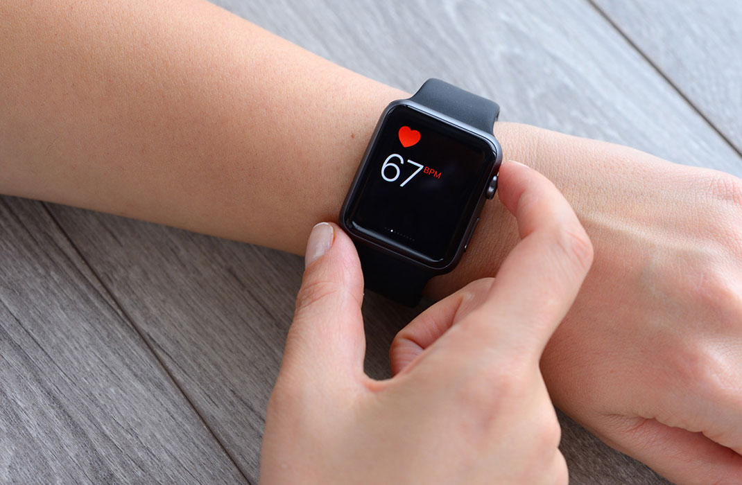 Heart rate monitor on watch