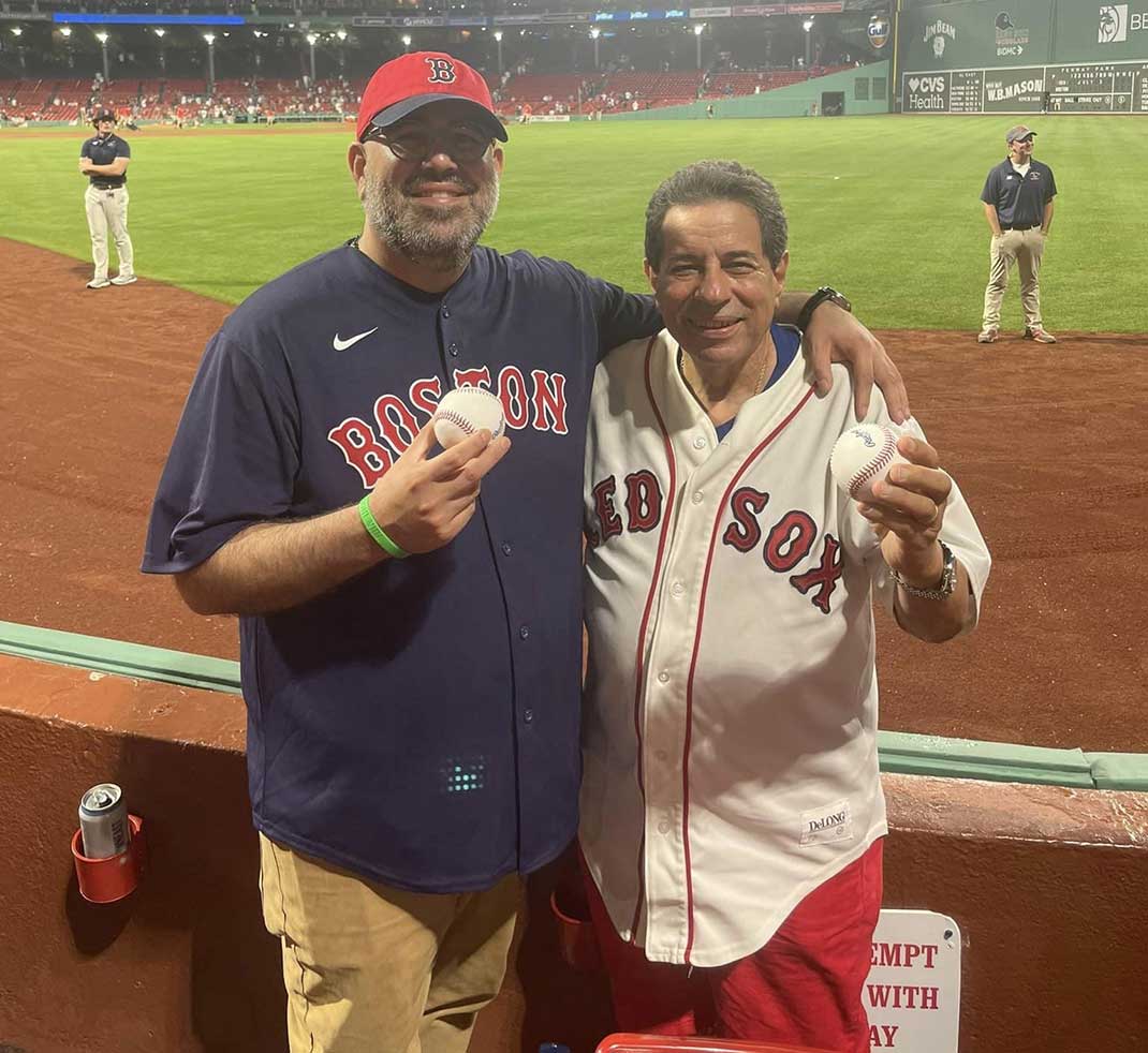 Chuck alongside his cardiac surgeon, Eriberto Michel, MD.