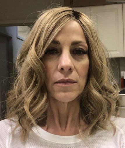 Julianne at the salon getting fitted for a wig, which she called “Grace.” 