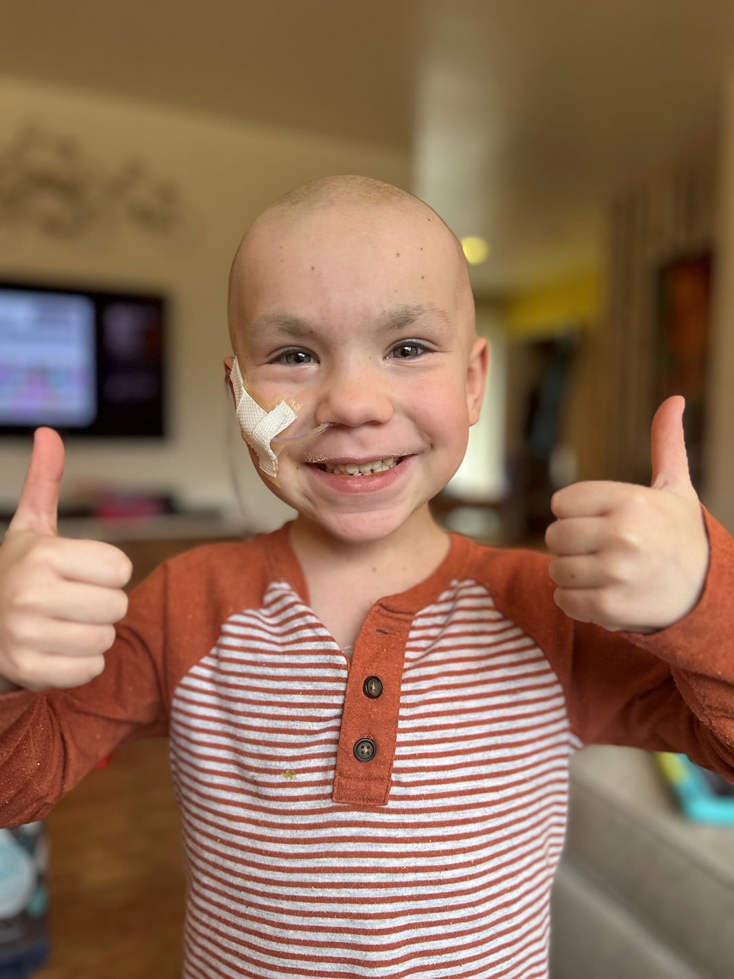 Theo giving a double thumbs up