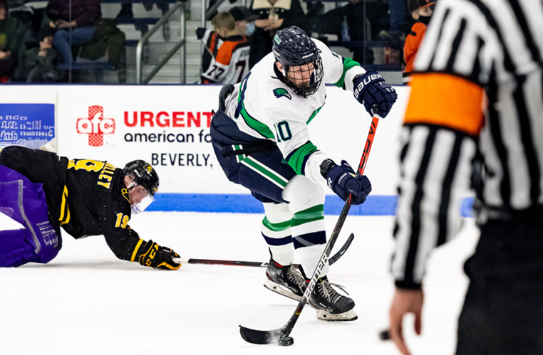 Jack Smiley plays hockey