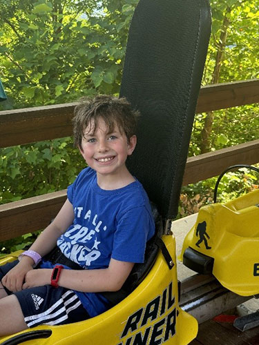Liam on a ride.