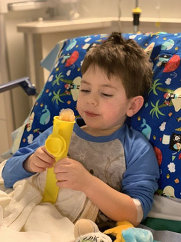 Liam in the hospital.