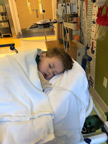 Liam receiving treatment.