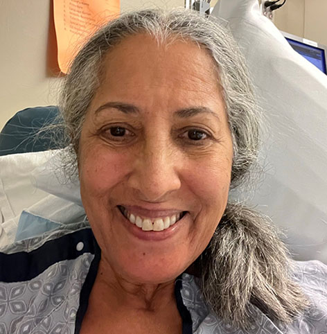 Flora in MGH’s ICU the day after surgery in June 2020.