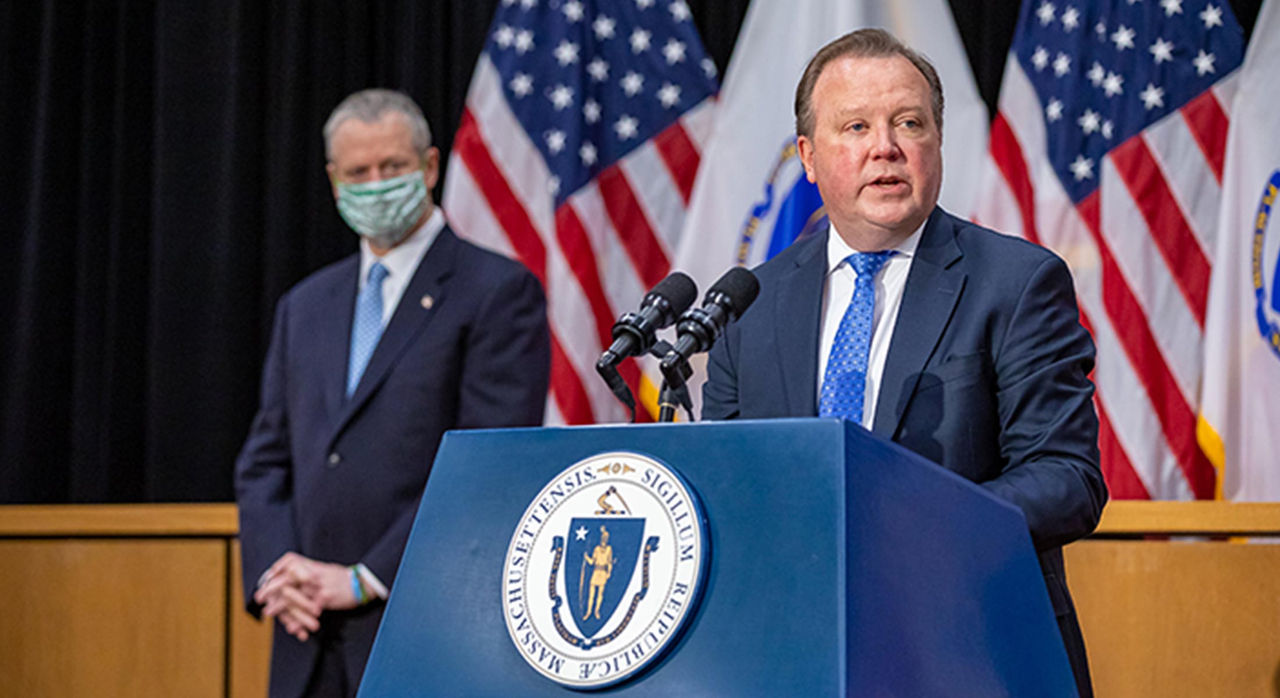 Dr. Paul Biddinger and Governor Charlie Baker