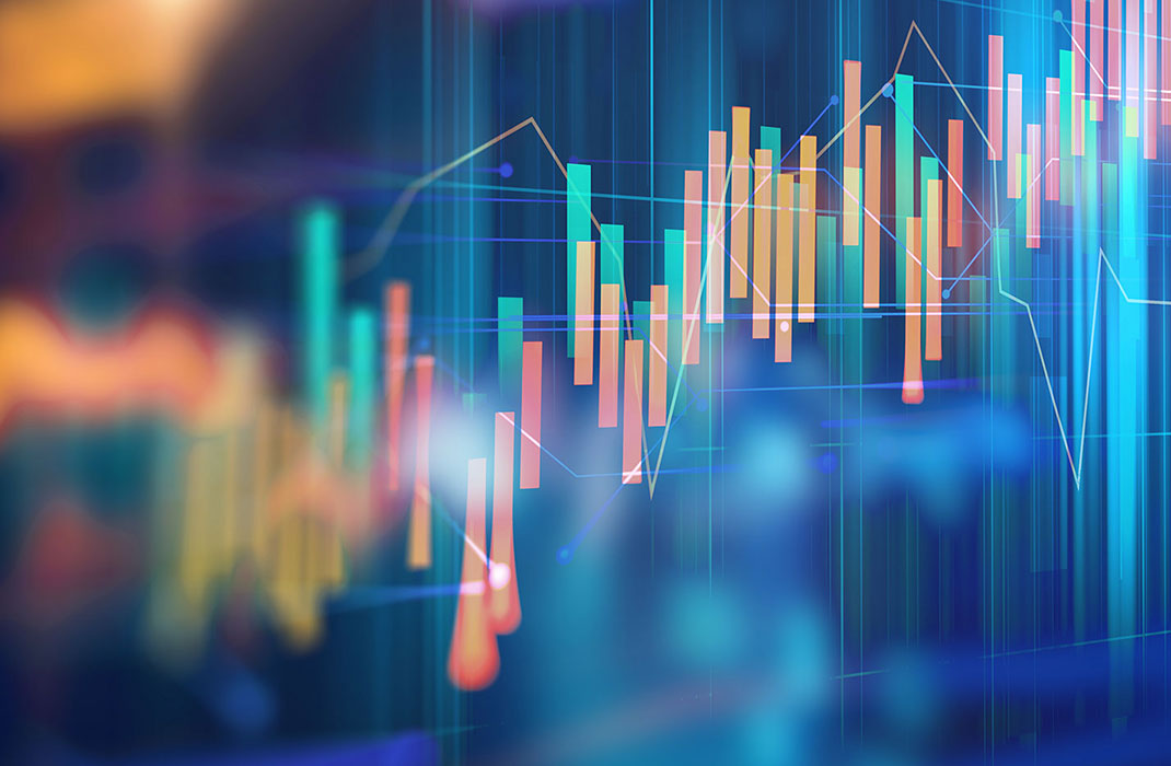technical financial graph on technology abstract background