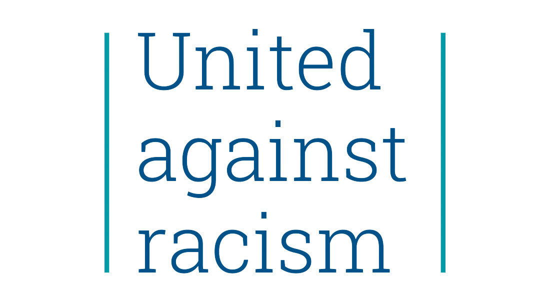logo graphic of united against racism text
