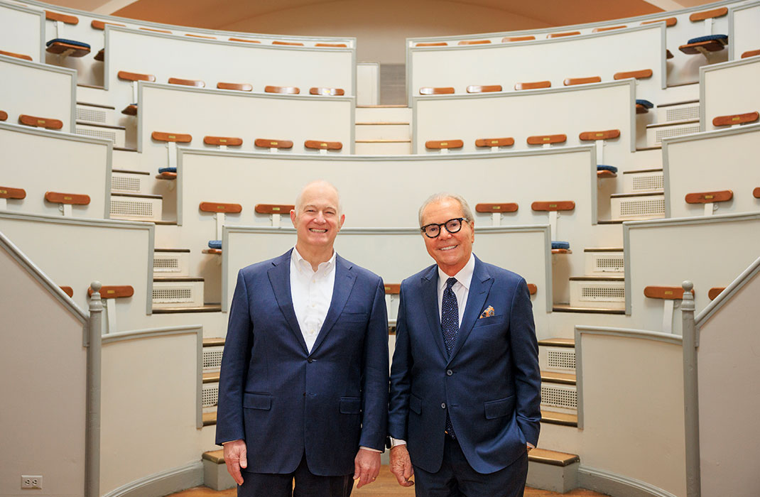 David F. M. Brown, MD, and Herb Chambers standing together at Mass General
