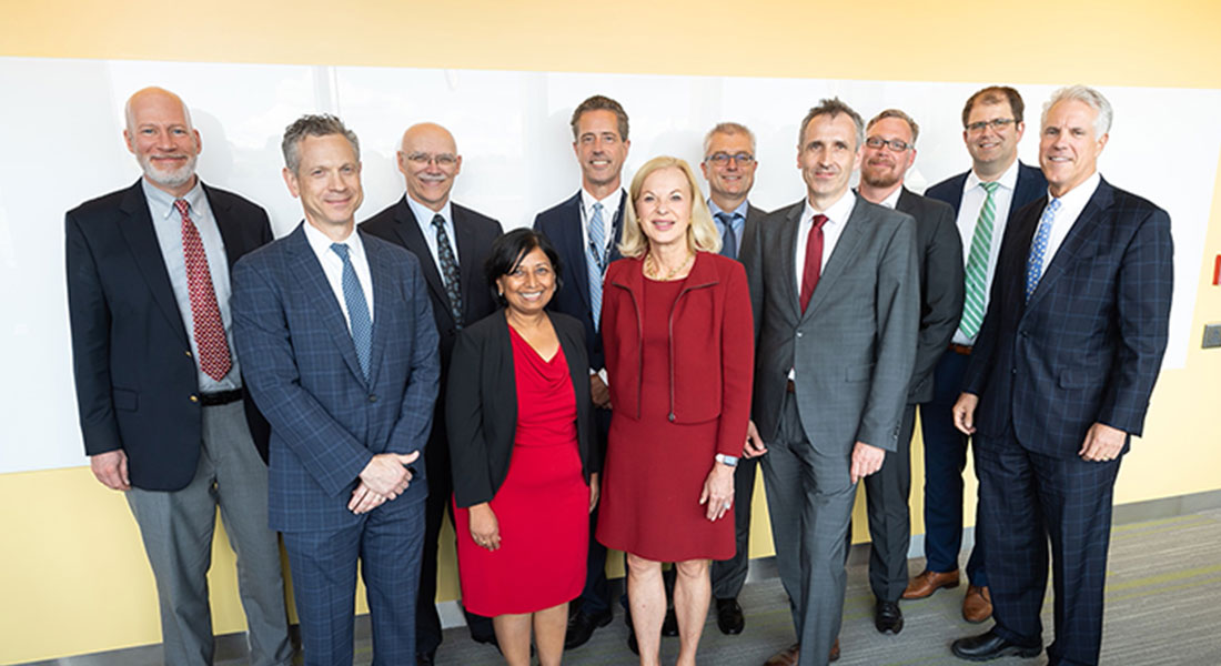 Representatives from Brigham and Women's Hospital, Massachusetts General Hospital and Bayer pose for group photo