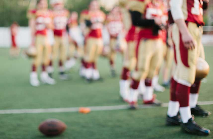 Football players on the field.