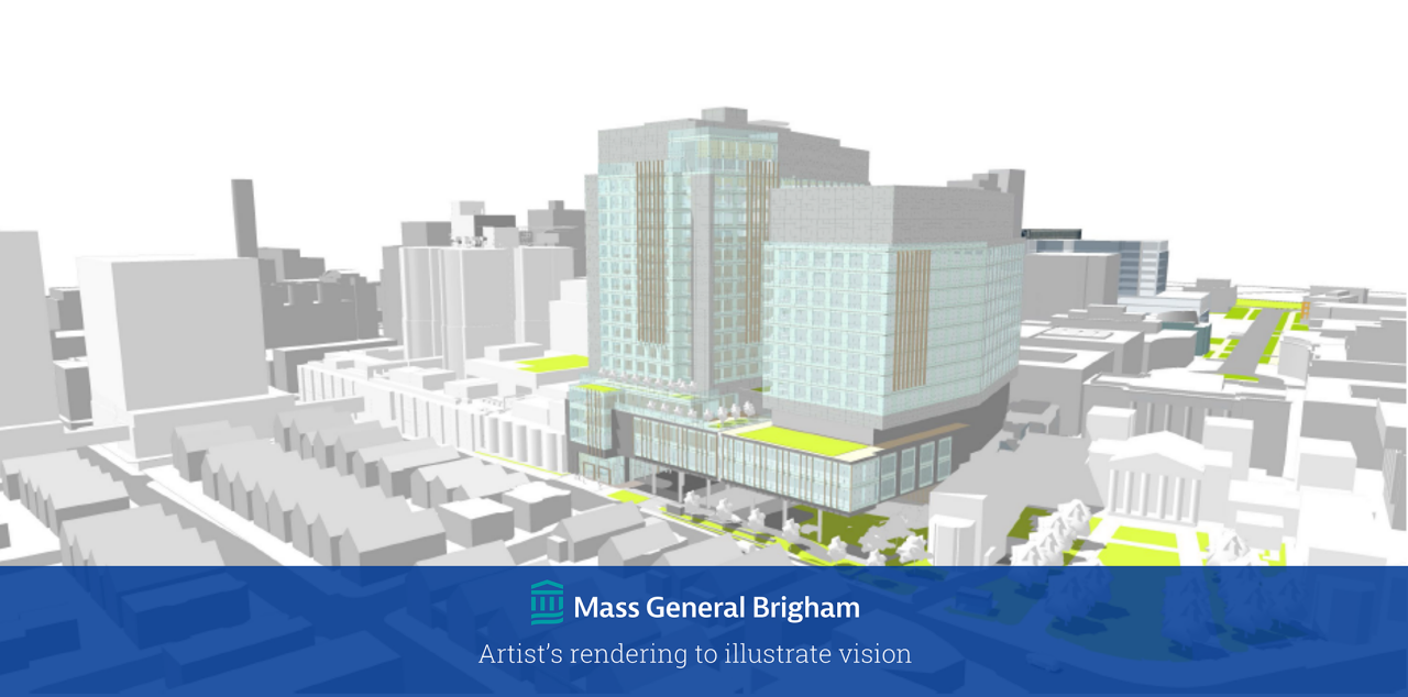 artist rendering to illustrate vision of new Brigham inpatient building