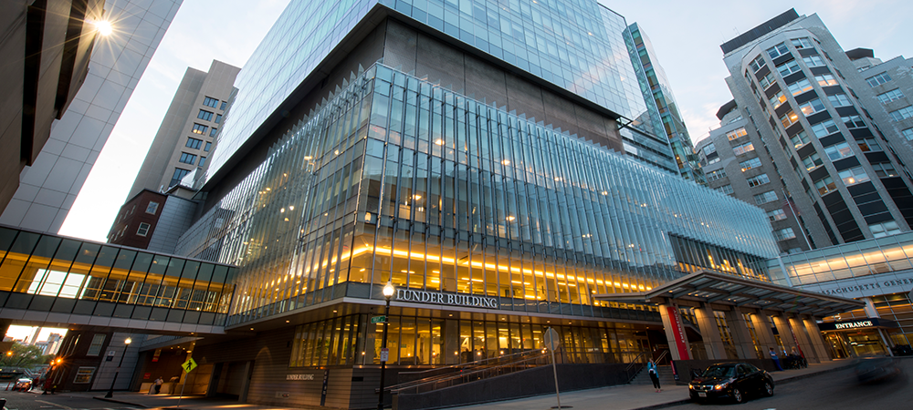 Mass General exterior night time