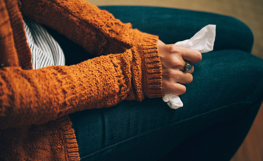 Woman Holding A Tissue In Her Hand