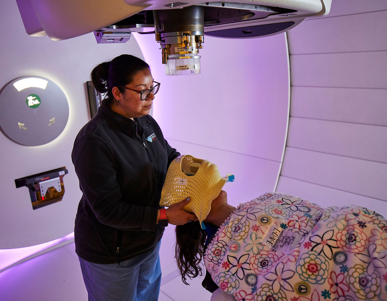 Patient receiving proton beam therapy