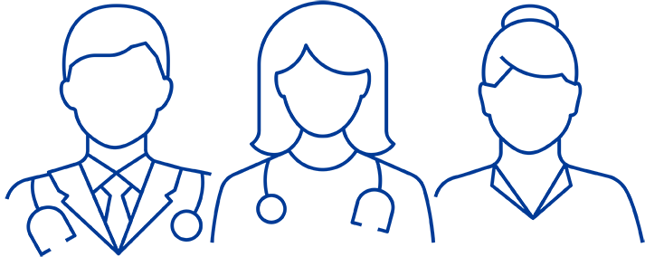 drawing of a three clinicians