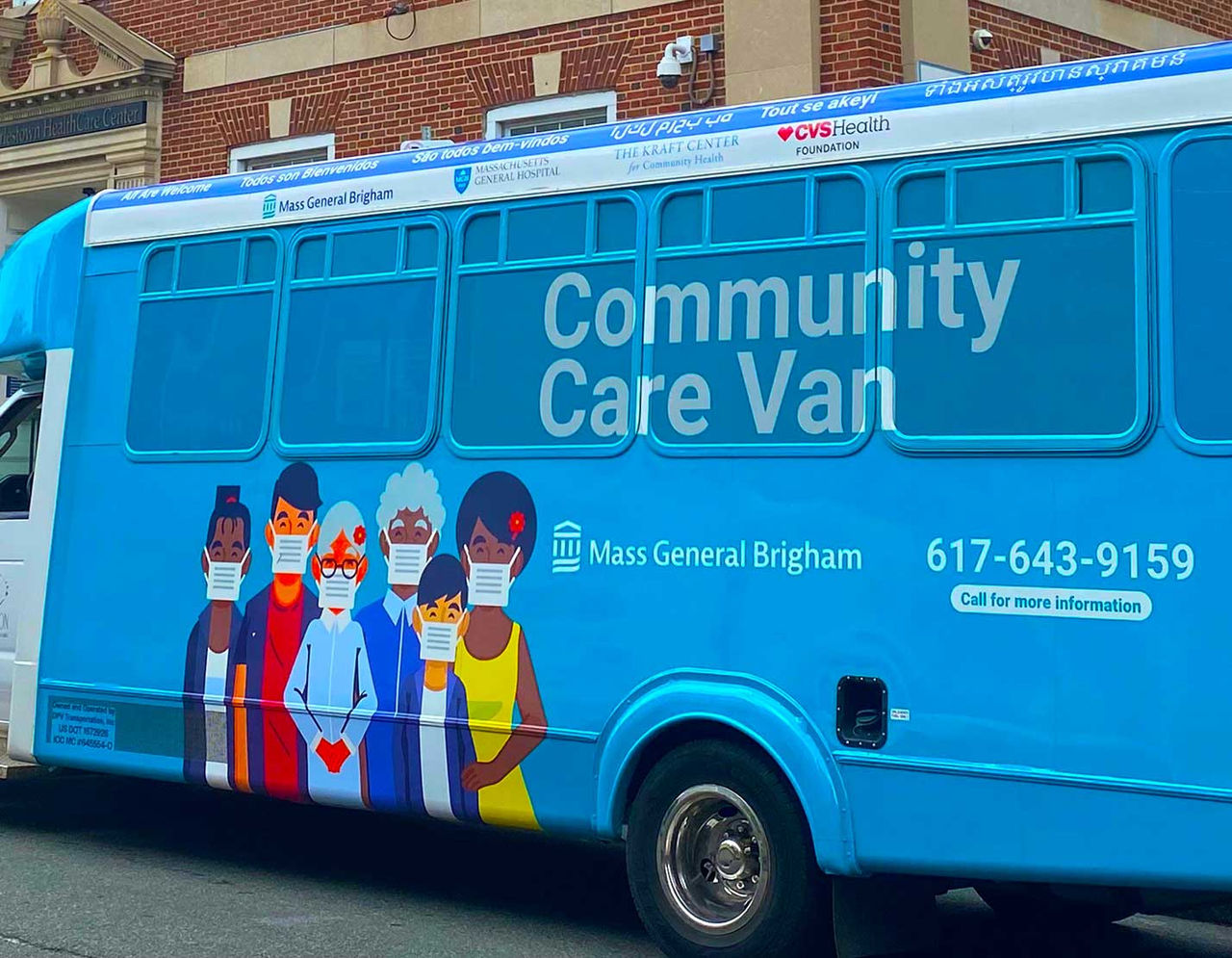 Mass General Brigham Community Care Van parked in street