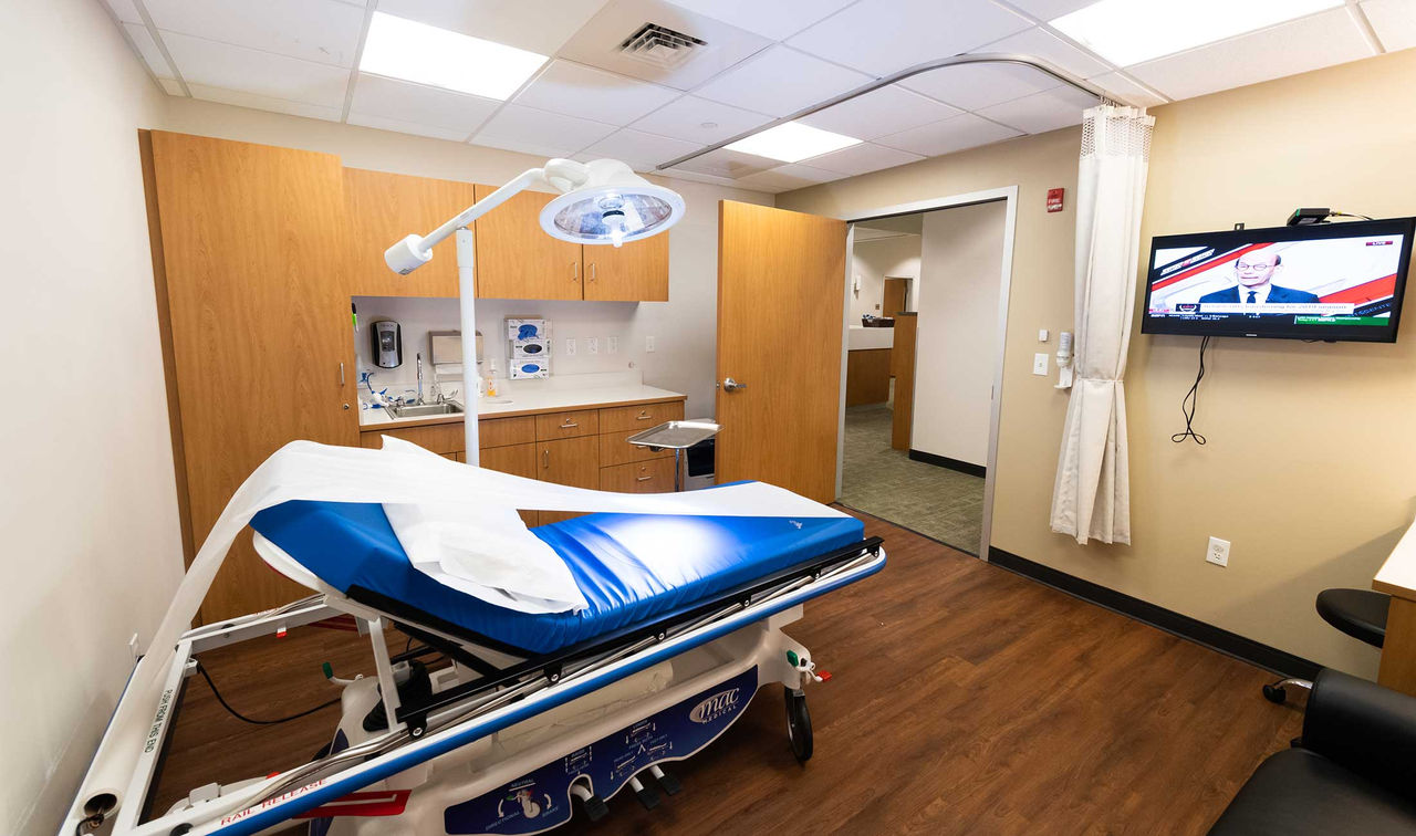 Exam room with light