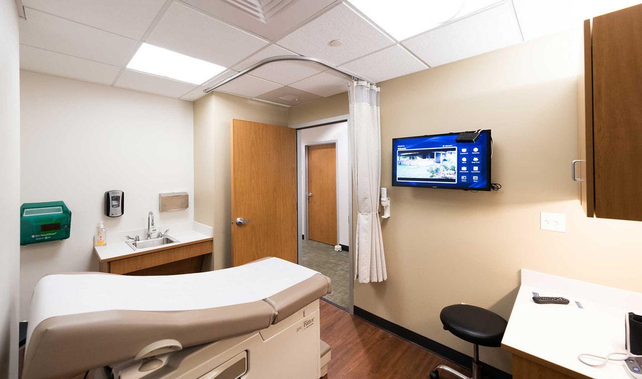 Boston Common exam room with tv