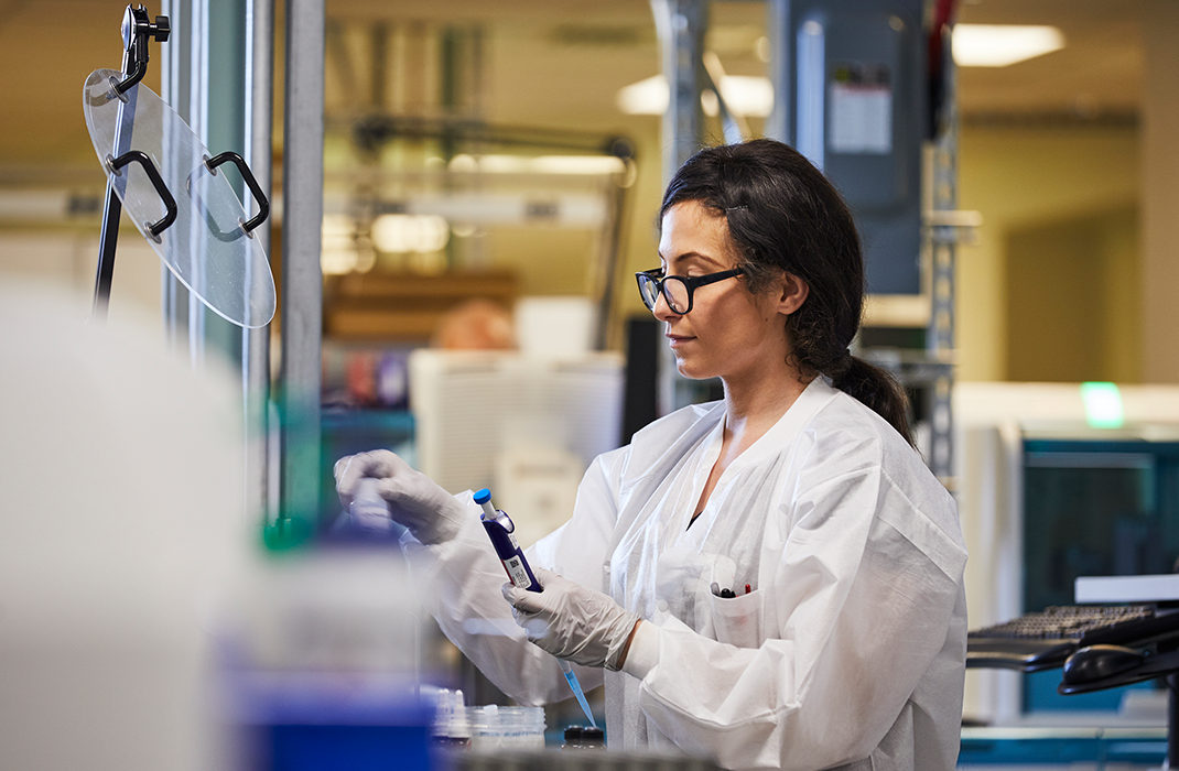 female researcher in lab