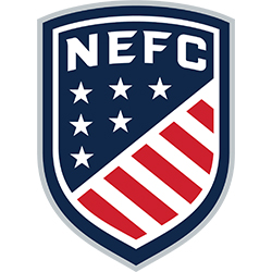 A shield-shaped logo featuring the text 'NEFC' at the top, seven stars in the middle, and red diagonal stripes at the bottom. The design uses a blue, white, and red color palette.