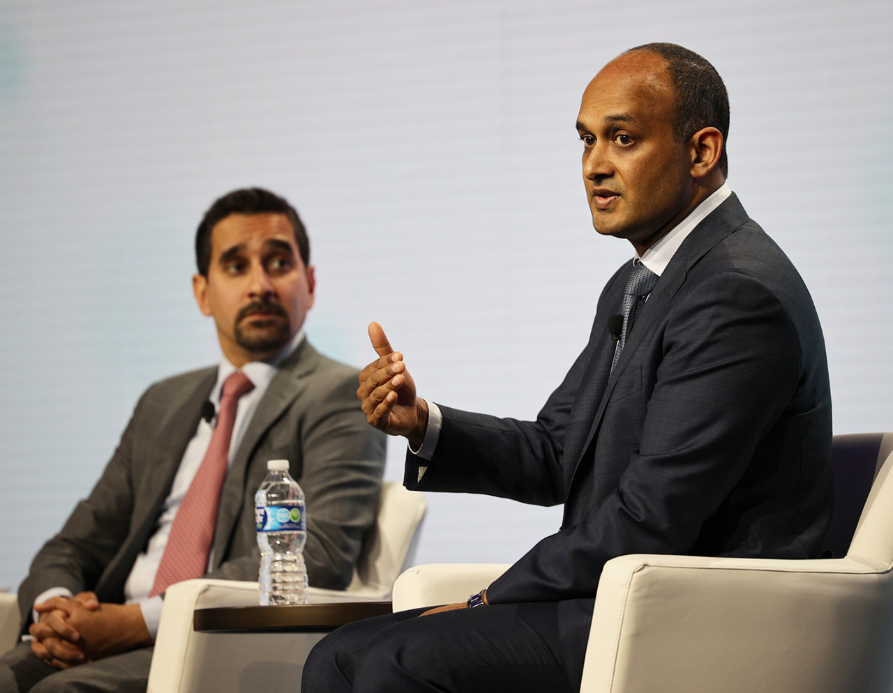 From left: Niyam Gandhi, Chief Financial Officer and Treasurer at Mass General Brigham, and Sree Chaguturu, M.D., Executive Vice President and Chief Medical Officer of CVS Health