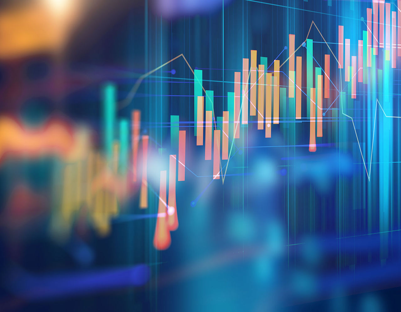 financial graph on abstract background