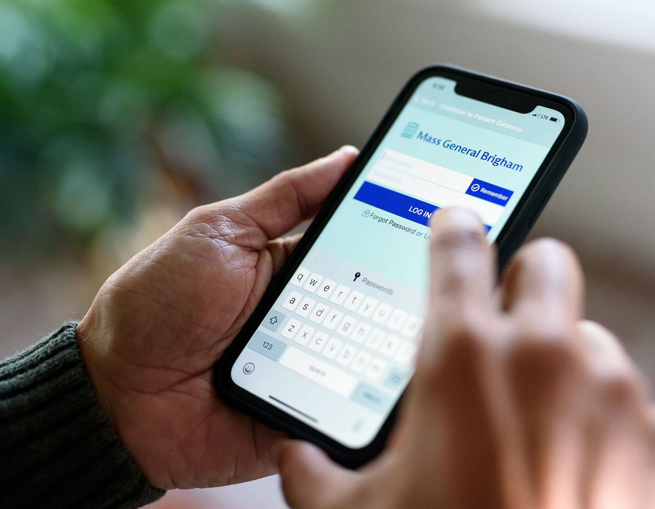 Patient Gateway website displayed on a phone